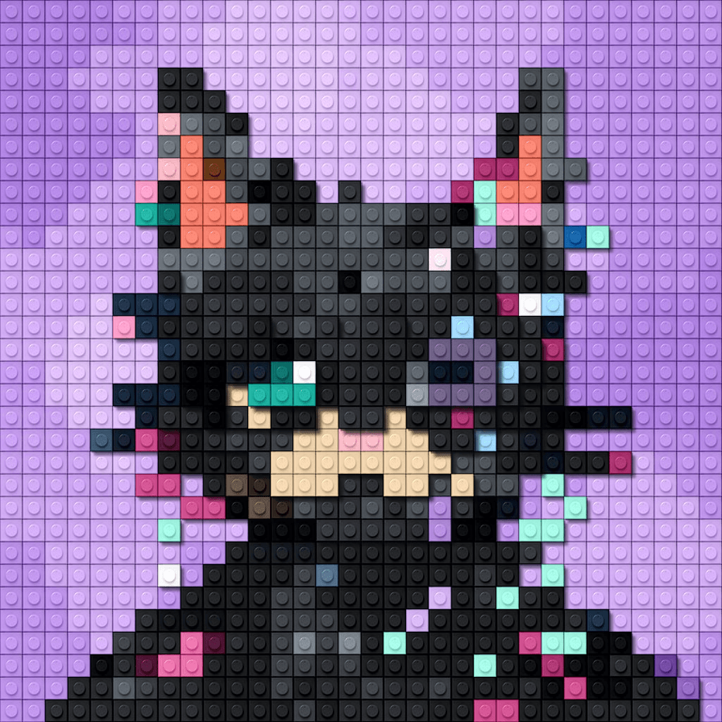 Purple brick cat artwork