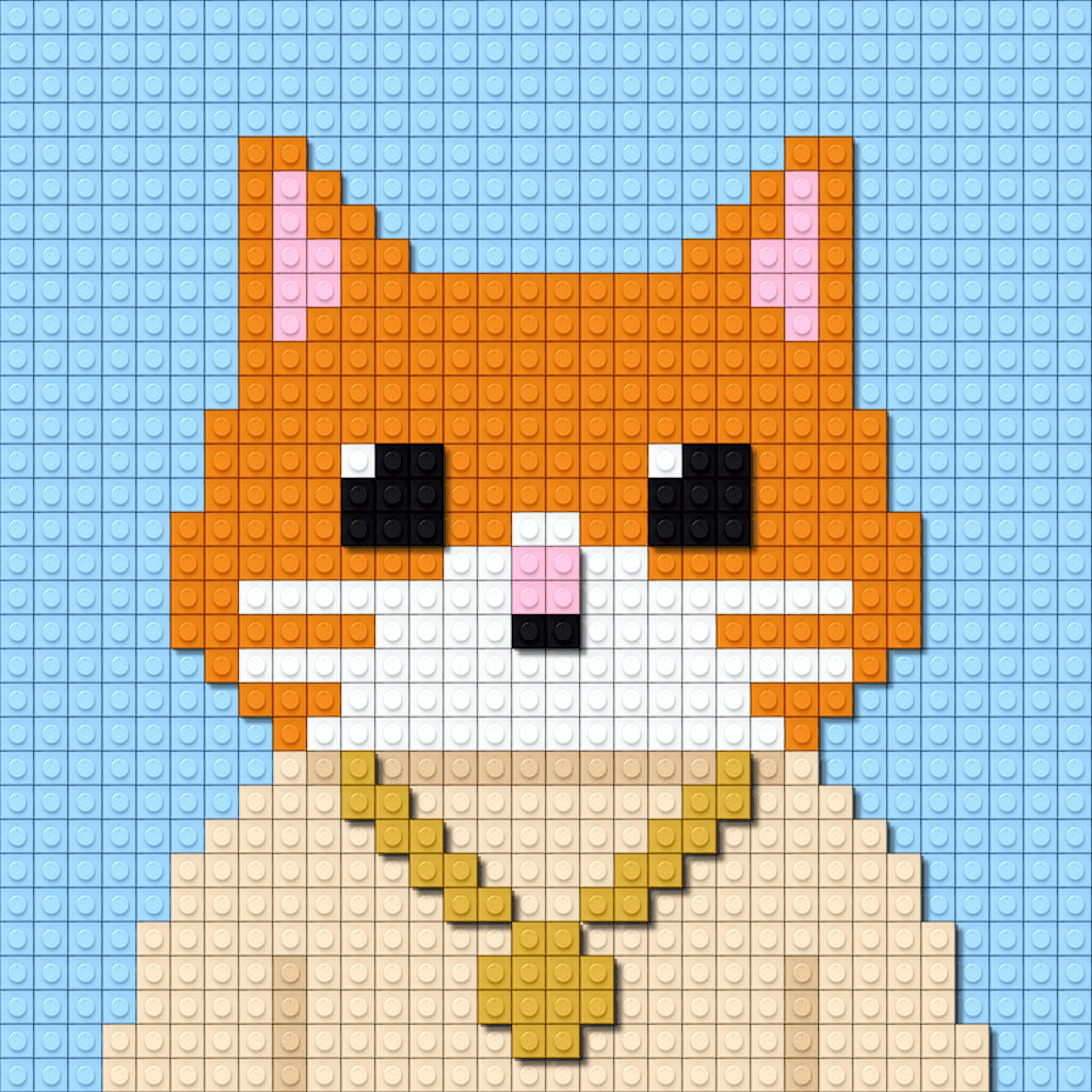 Orange brick cat artwork