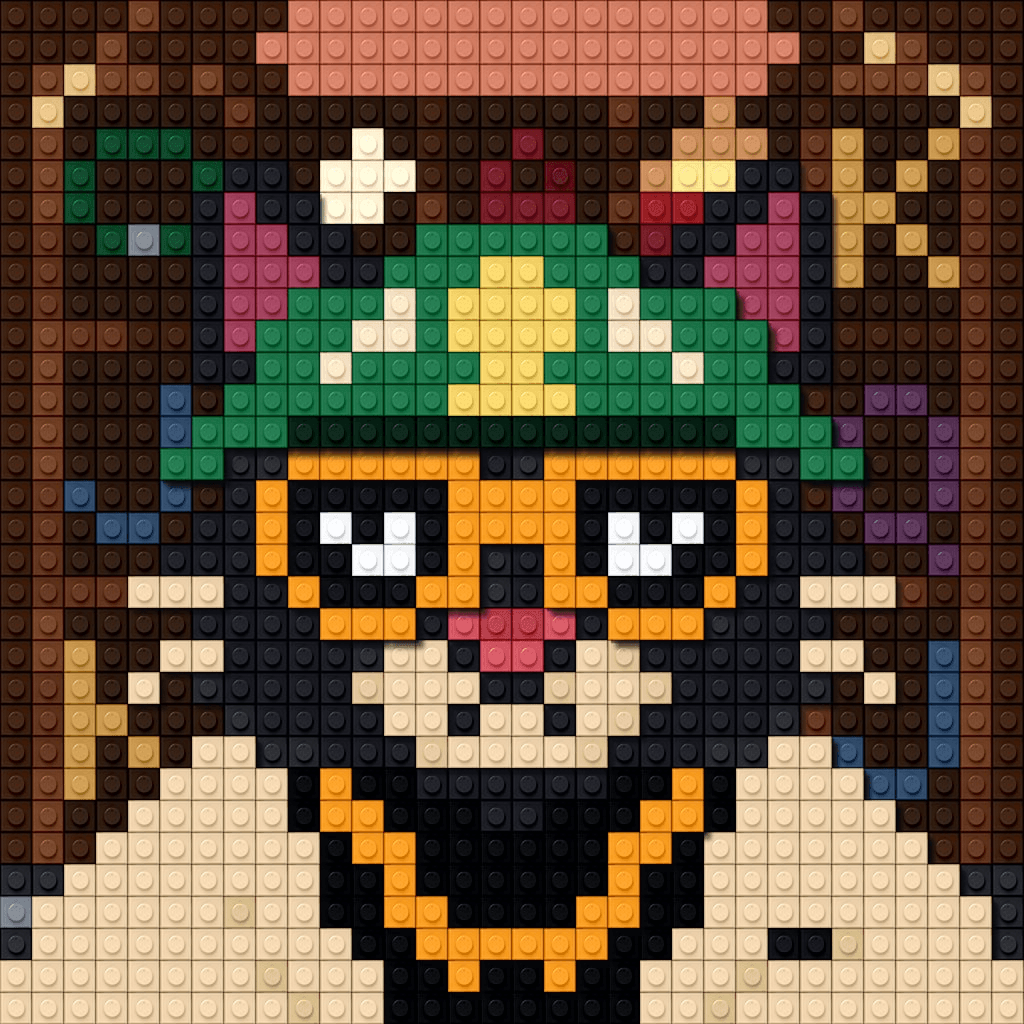 Brown brick cat artwork